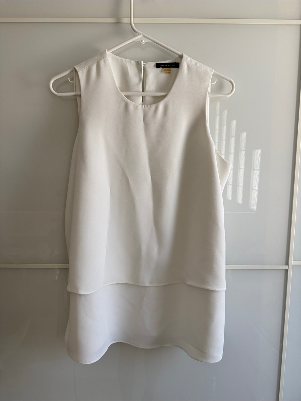 Tommy Hilfiger Pullover Ivory Hi Low Sleeveless Layered Blouse